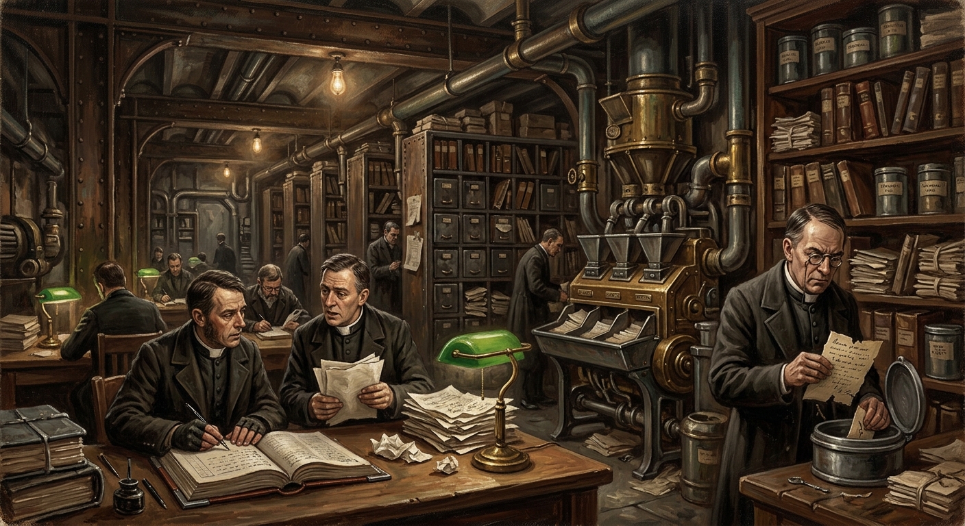 Bureau of Hearsay — Bureau of Hearsay, rendered as oil-painting.