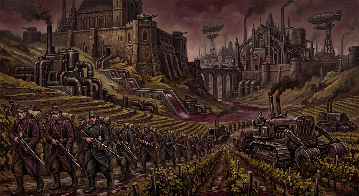 Burgundy — Burgundy, rendered as oil-painting.