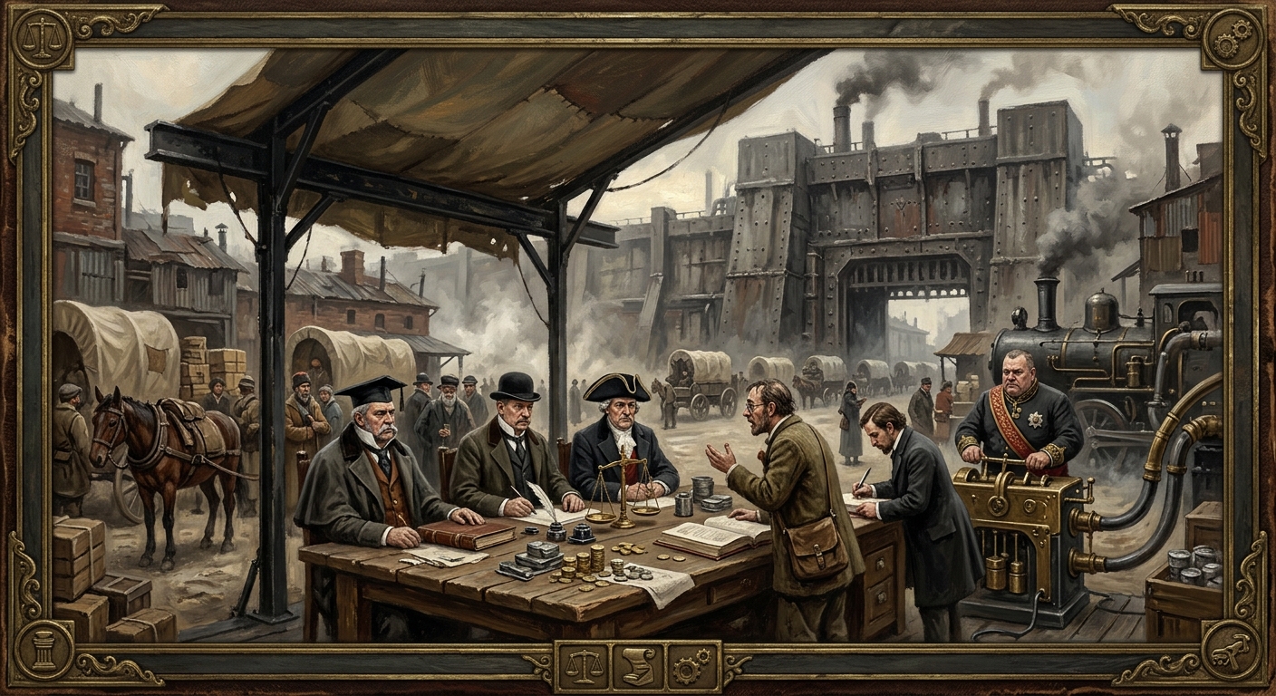 Caravan Court — Caravan Court, rendered as oil-painting.