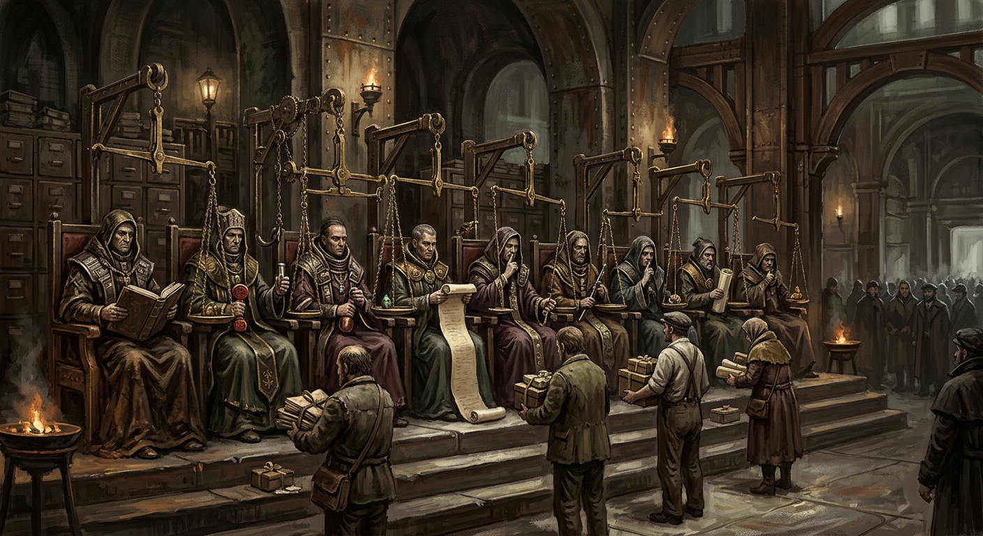 Caravan Court of Nine Weights — Caravan Court of Nine Weights, rendered as oil-painting.
