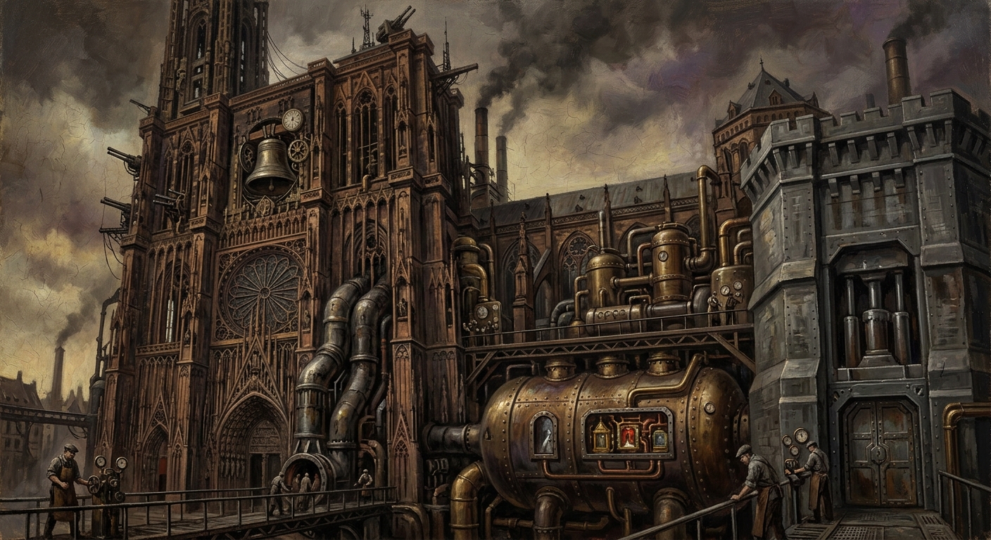 Alternate oil painting of Strasbourg Cathedral preserved from the Cathedral of Strasbourg duplicate file.