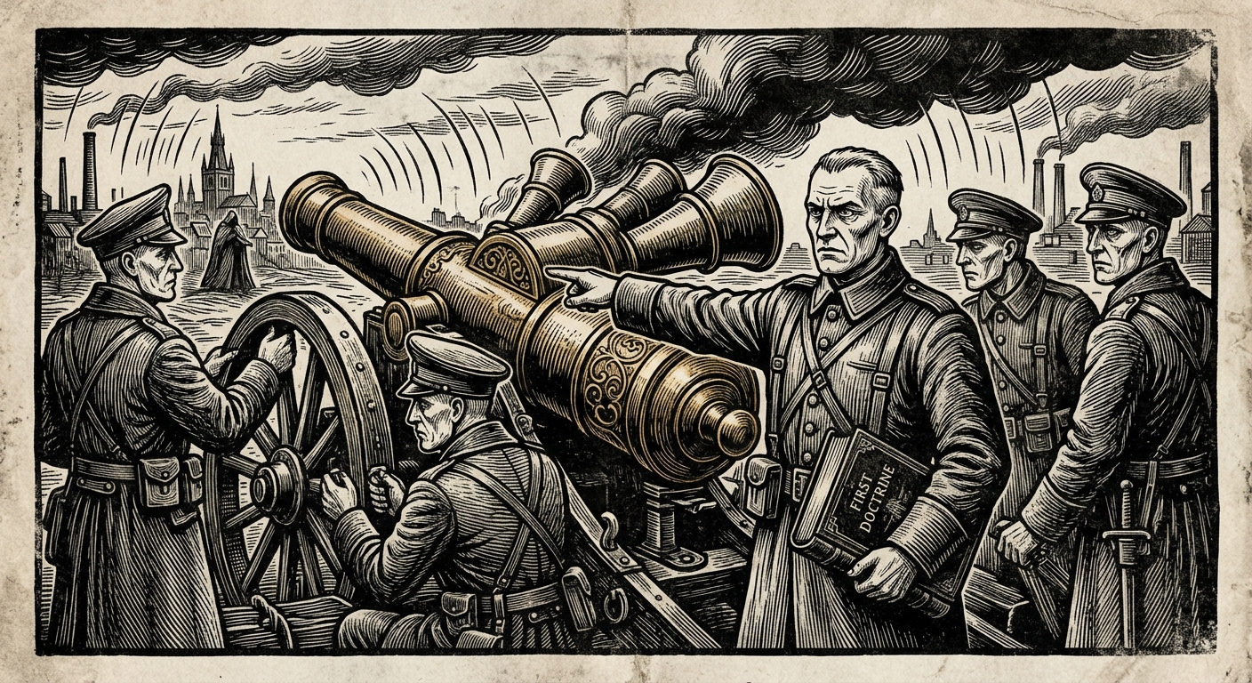 Counter-Toll Corps — On Veyl and the First Doctrine, rendered as woodcut.
