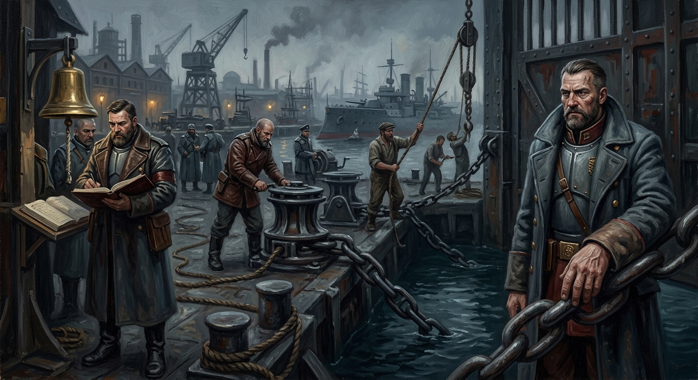 Custodians of the Chain — Custodians of the Chain, rendered as oil-painting.