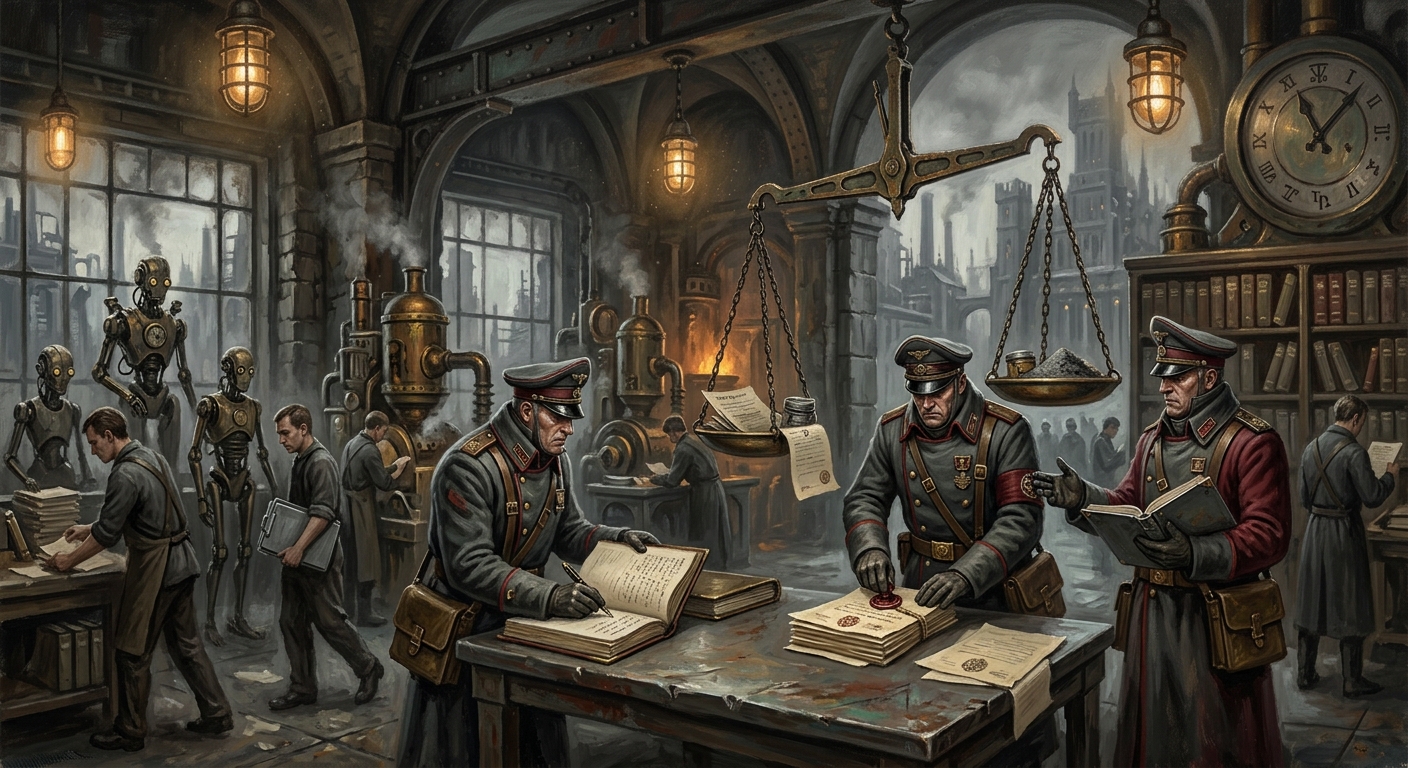 Feast of Balanced Scales — Feast of Balanced Scales, rendered as oil-painting.