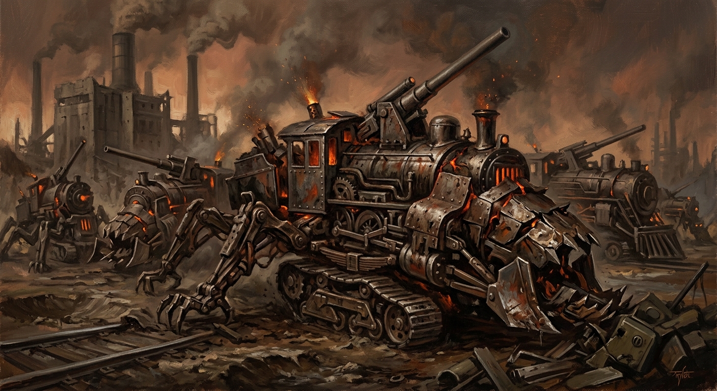 Forge-Beasts — Forge-Beasts, rendered as oil-painting.