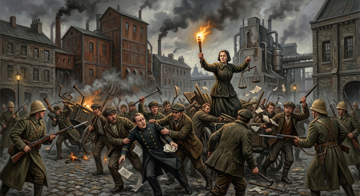 Grain Tithe Riots — Grain Tithe Riots, rendered as oil-painting.