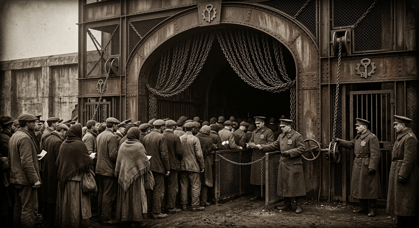 Intake Gate — On Iron, Chain, and the Half-Key, rendered as photograph.