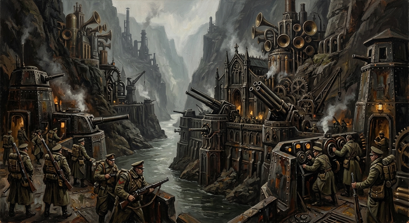 Iron Gates Gorge — Iron Gates Gorge, rendered as oil-painting.