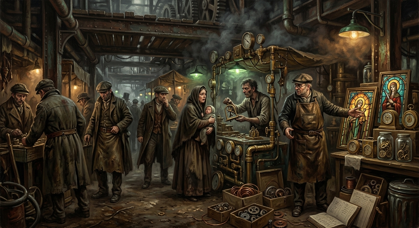 Minute Market — Minute Market, rendered as oil-painting.