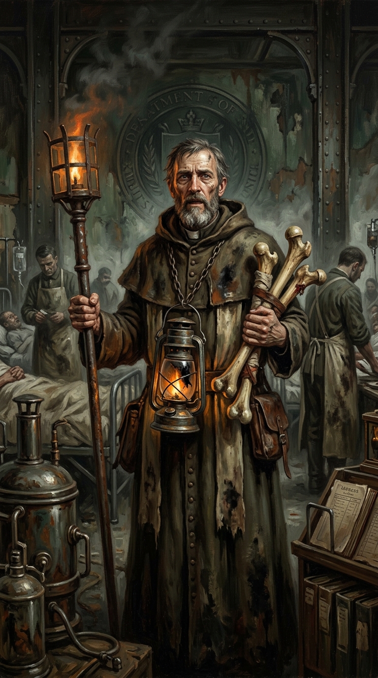 Saint Maurus of the Burnt Lantern — Saint Maurus of the Burnt Lantern, rendered as oil-painting.