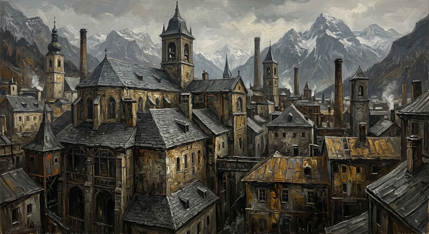 Salzburg — Salzburg, rendered as oil-painting.
