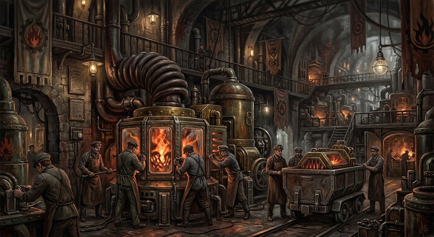 Shackled Flame Workshops — Shackled Flame Workshops, rendered as oil-painting.