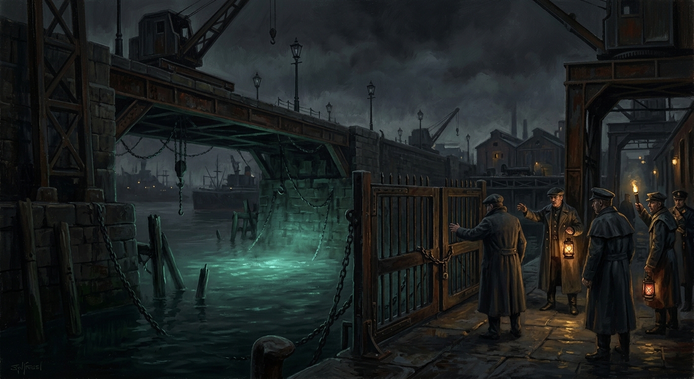 Silence of Harbor Lamps — Silence of Harbor Lamps, rendered as oil-painting.