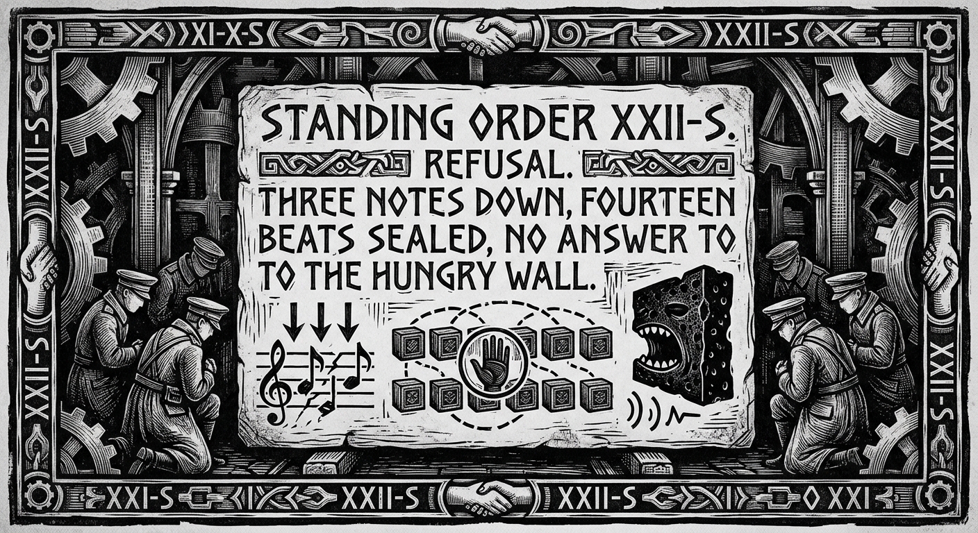 Standing Order 22-S — On the Text of the Order, rendered as woodcut.