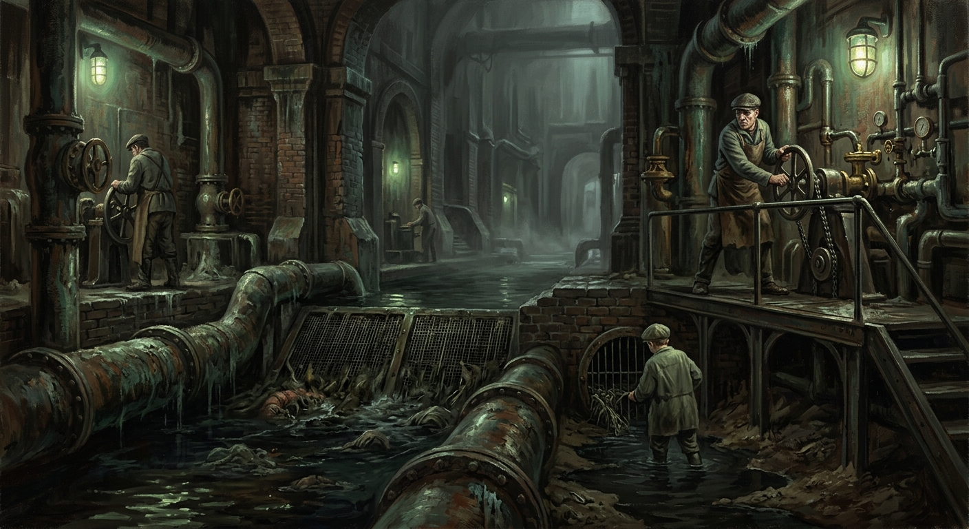 Still-Canals of Brast — Still-Canals of Brast, rendered as oil-painting.