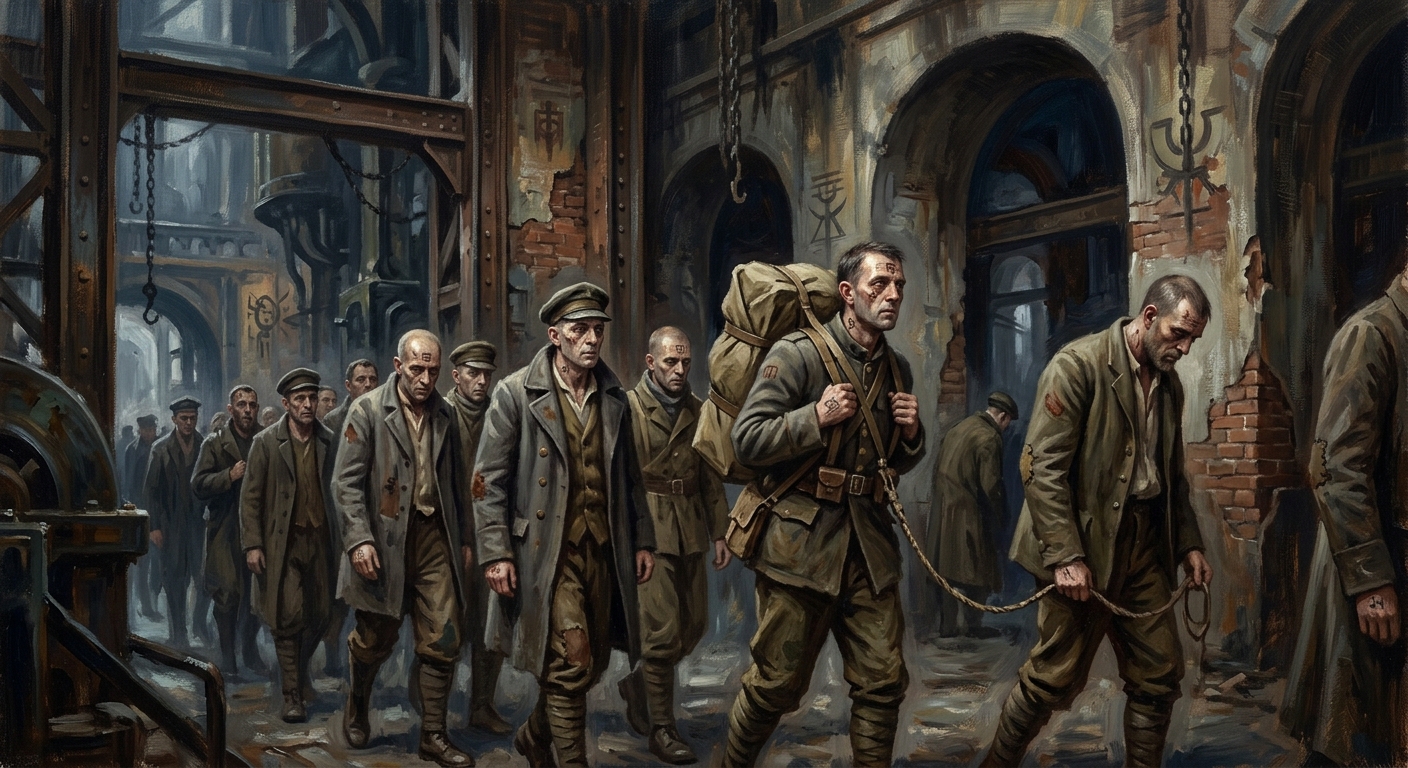 Thralls — Thralls, rendered as oil-painting.
