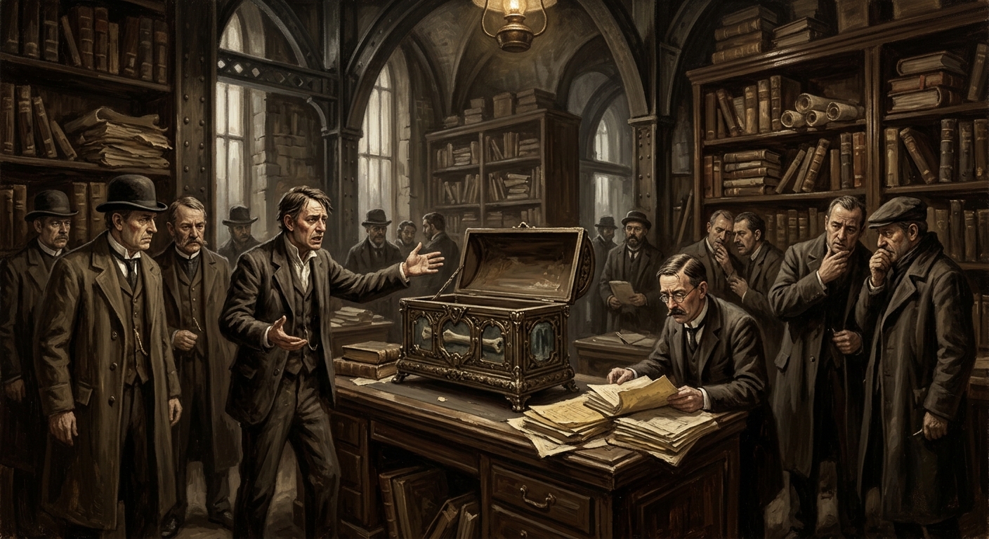 Trial of Saint Aldebrand's Reliquary — Trial of Saint Aldebrand's Reliquary, rendered as oil-painting.