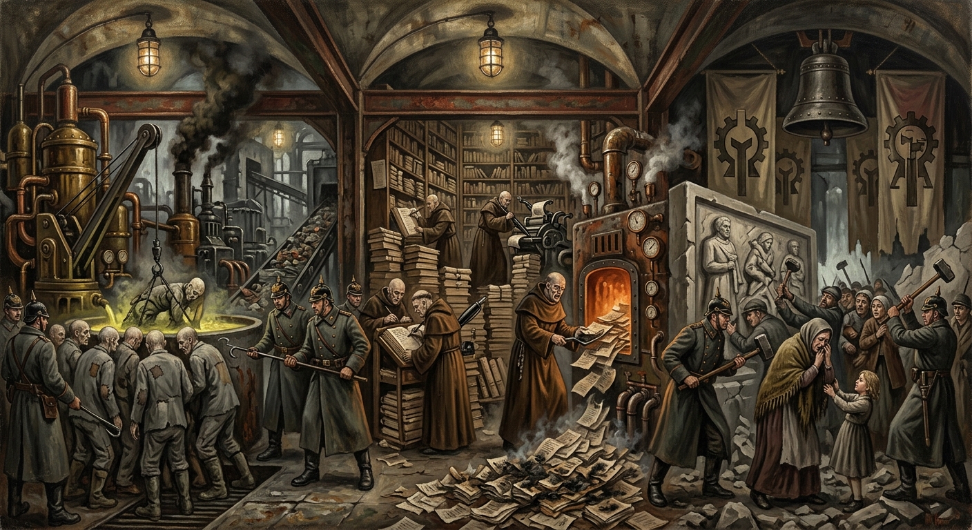 Trifold Erasure — Trifold Erasure, rendered as oil-painting.