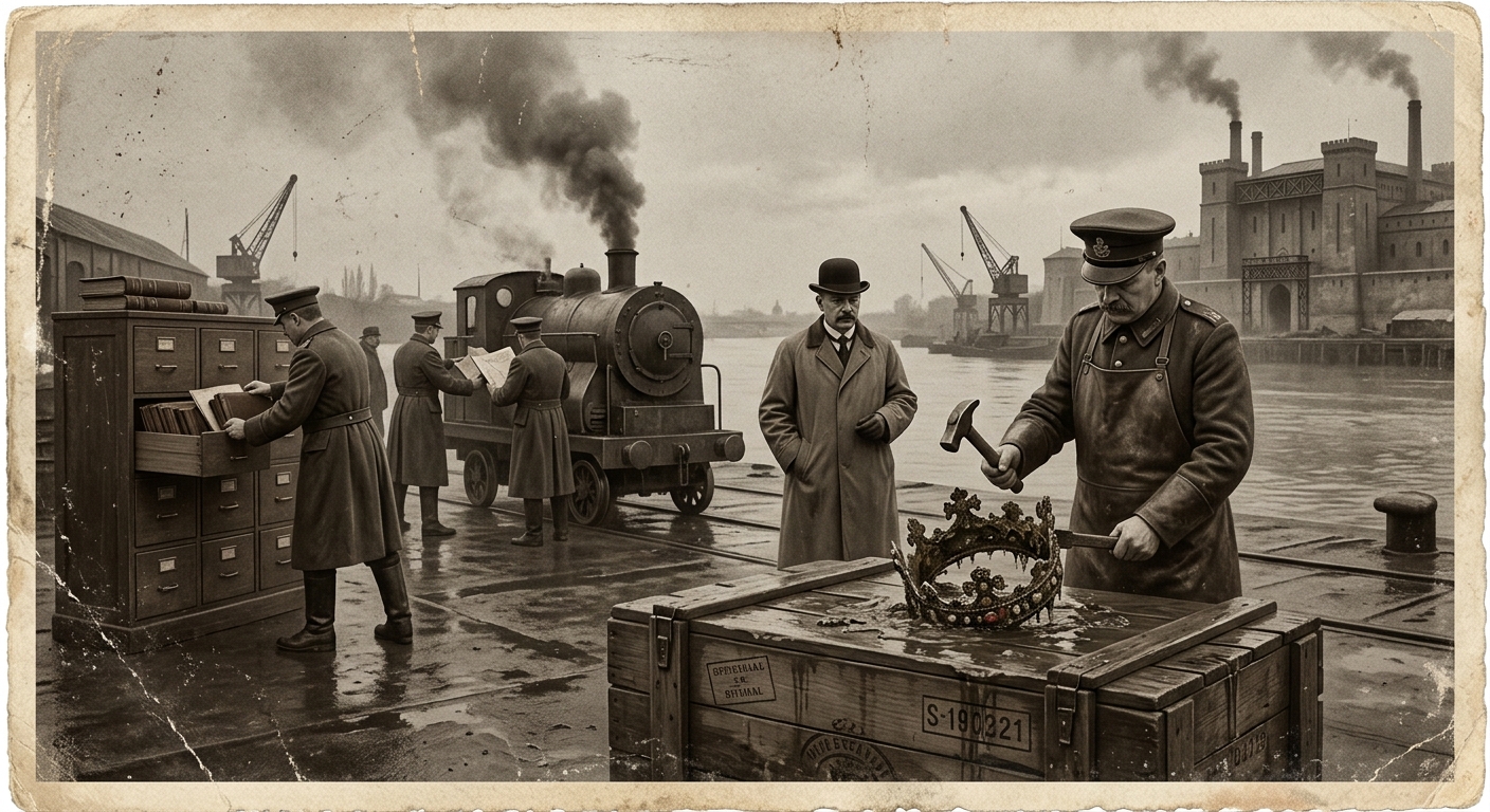 Trifold Erasure — On Avignon and the Drowned Crown, rendered as photograph.