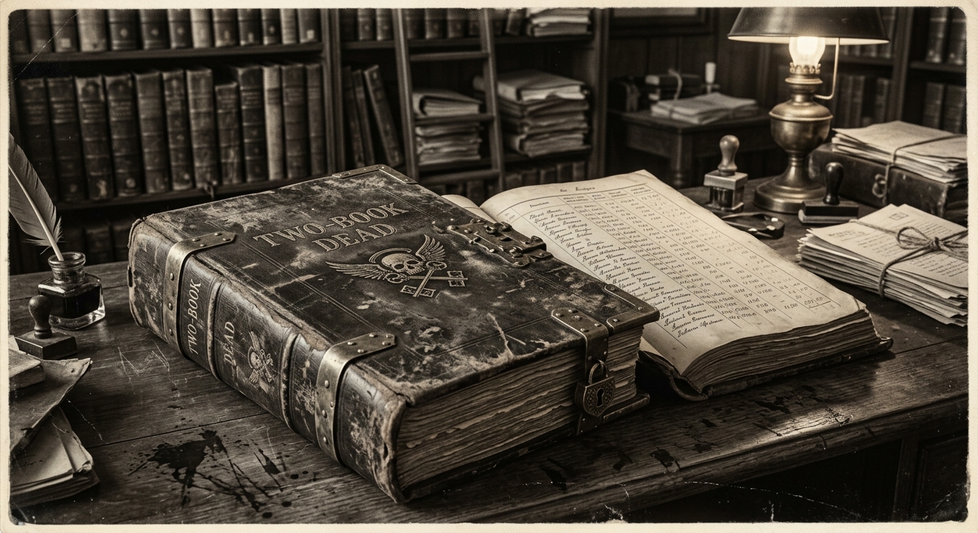 Two-Book Dead — On the Official Book, rendered as photograph.