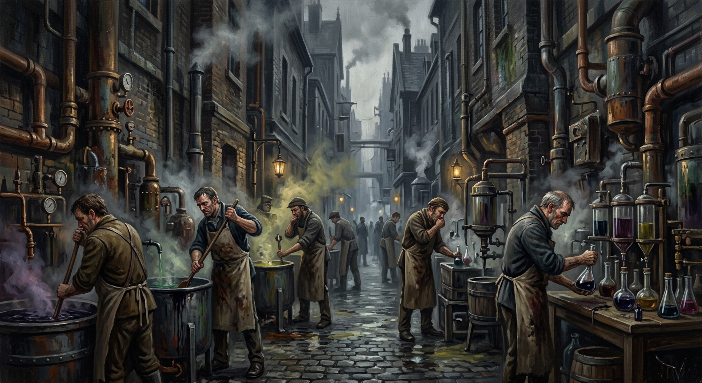 Vatmarsh Row — Vatmarsh Row, rendered as oil-painting.