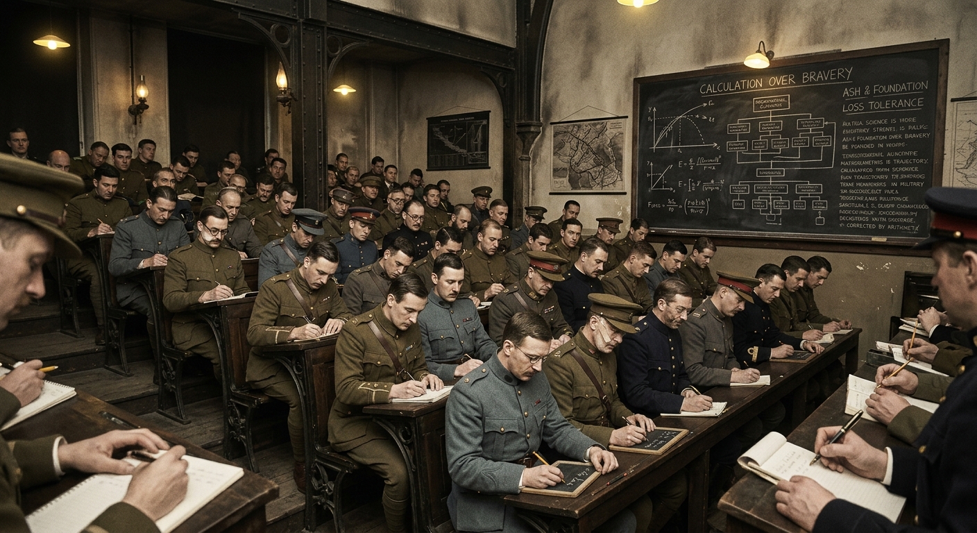 War College — On Its Founding in Ash and Professional Embarrassment, rendered as photograph.