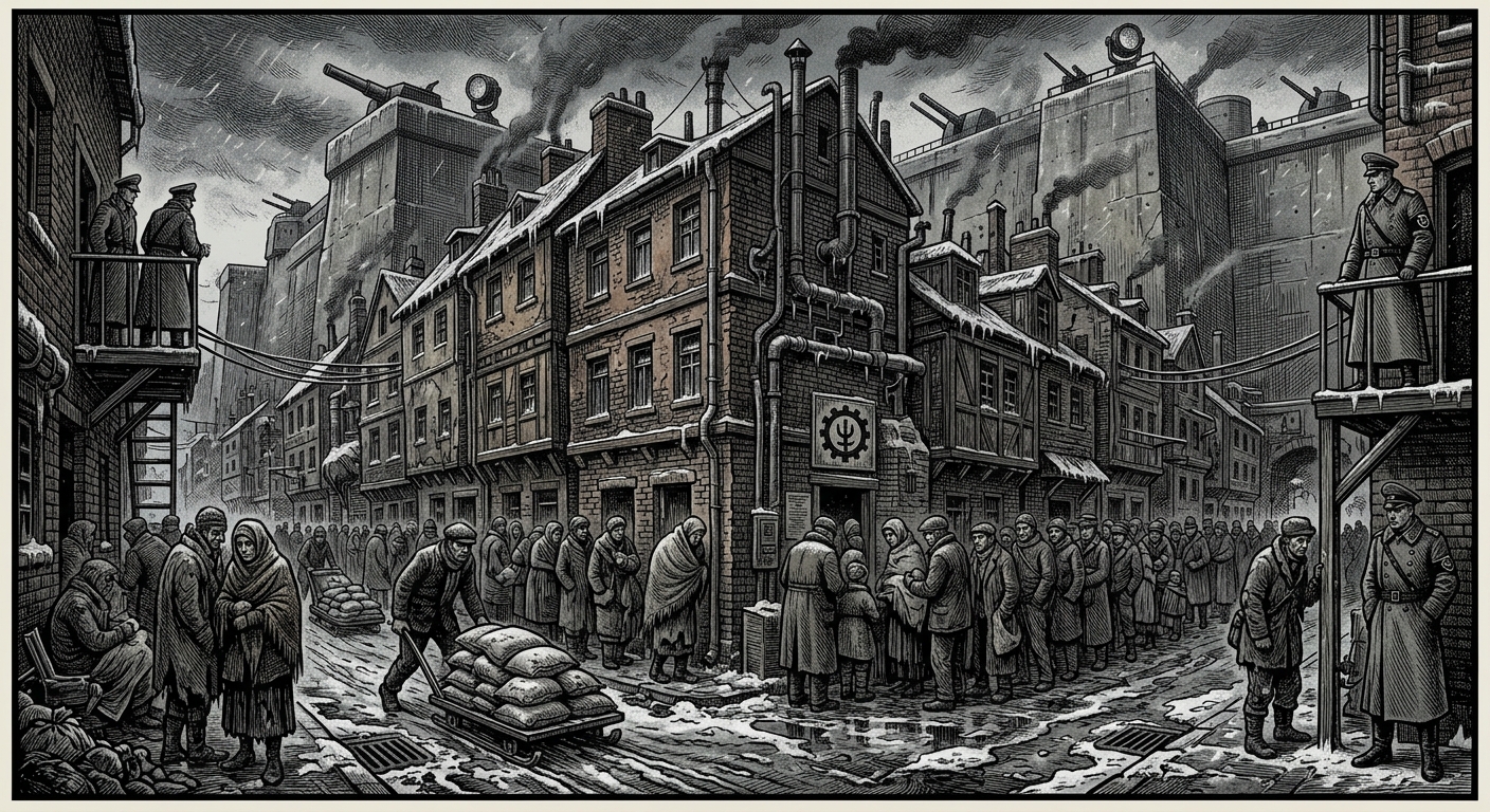 The Warrens of Königsberg — On Streets, Salt, and Household Weather, rendered as woodcut.
