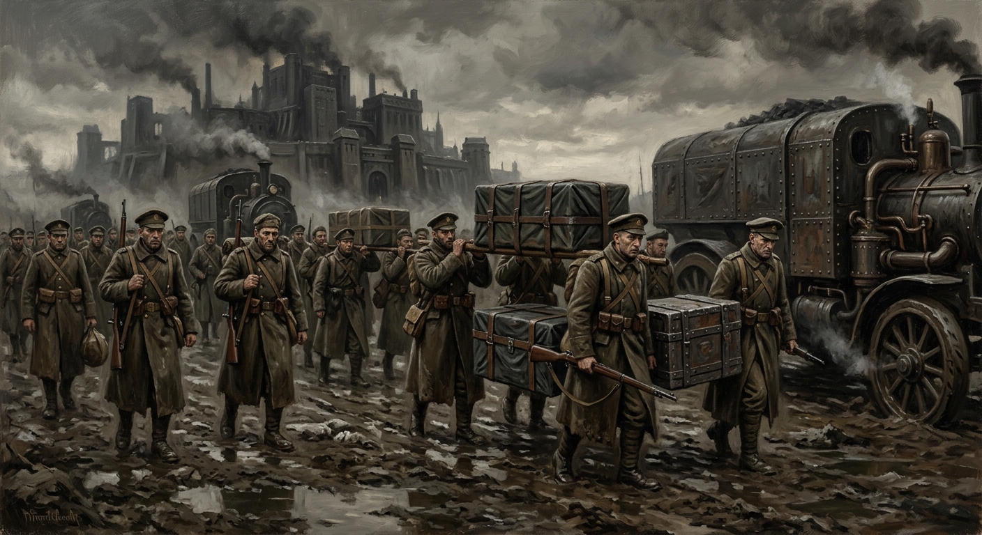 7th Rearguard Column — 7th Rearguard Column, rendered as oil-painting.