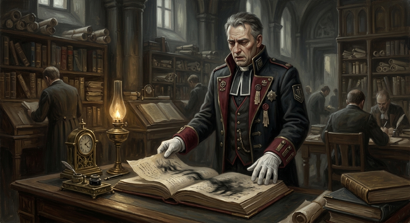 Abbot-Registrar Maelen Voss — Abbot-Registrar Maelen Voss, rendered as oil-painting.