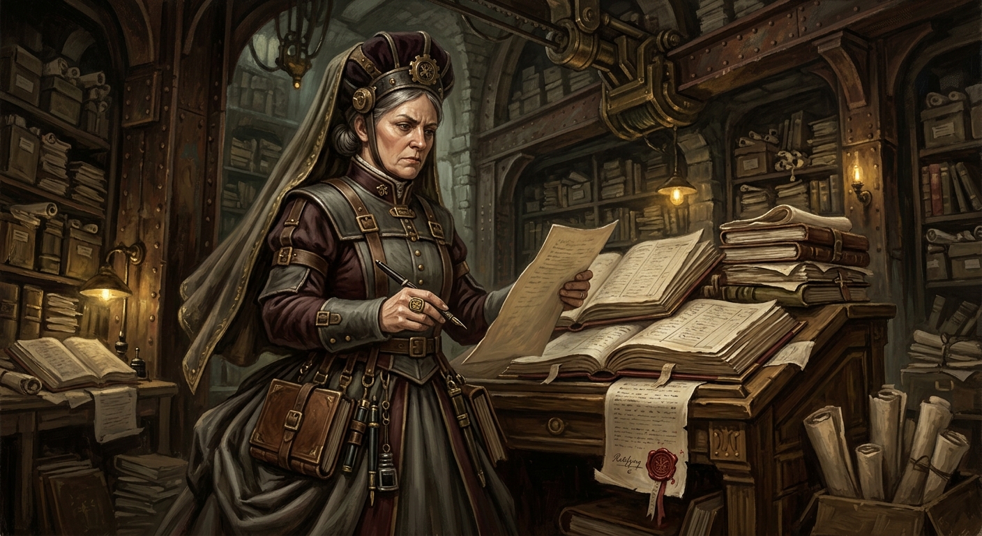 Abbot-Registrar Solene — Abbot-Registrar Solene, rendered as oil-painting.