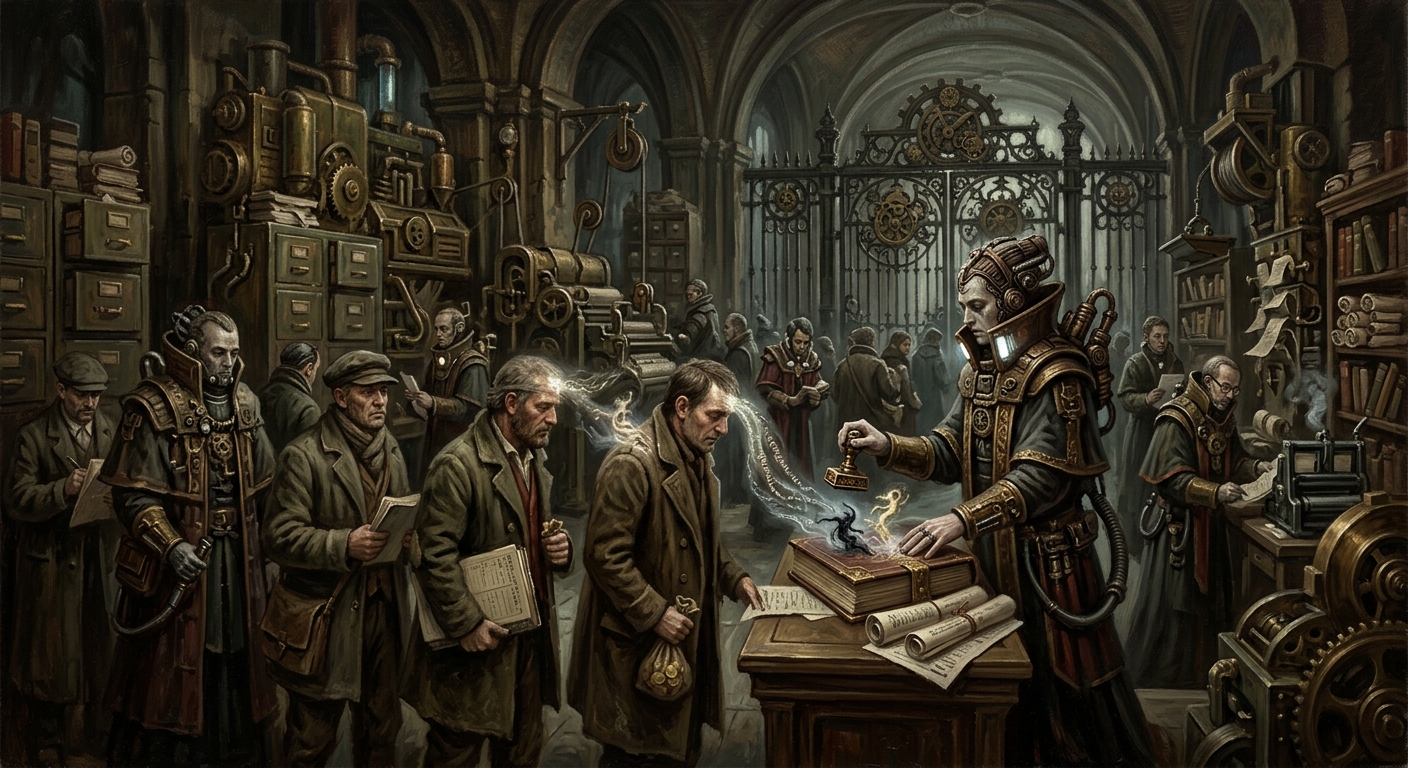 Administrative Harmonists — Administrative Harmonists, rendered as oil-painting.