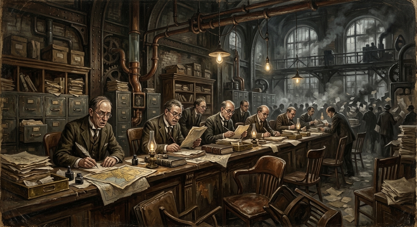 Administrative Node Seven — Administrative Node Seven, rendered as oil-painting.