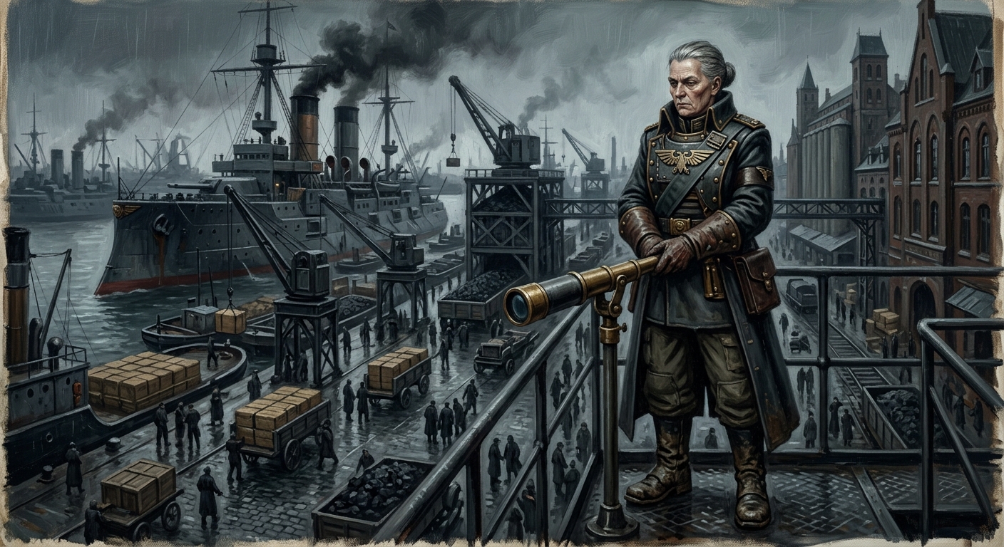Admiral-Prefect Gerta Halske — Admiral-Prefect Gerta Halske, rendered as oil-painting.