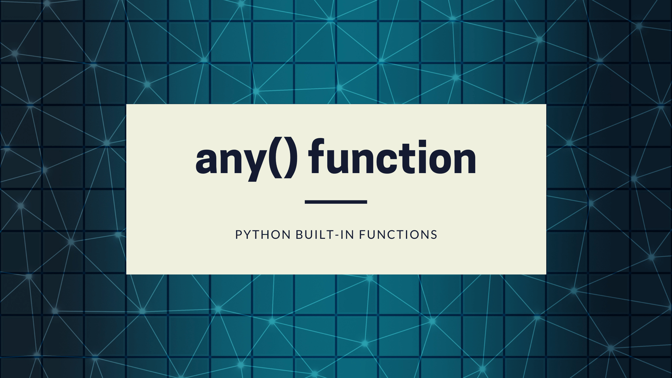 any() function in Python