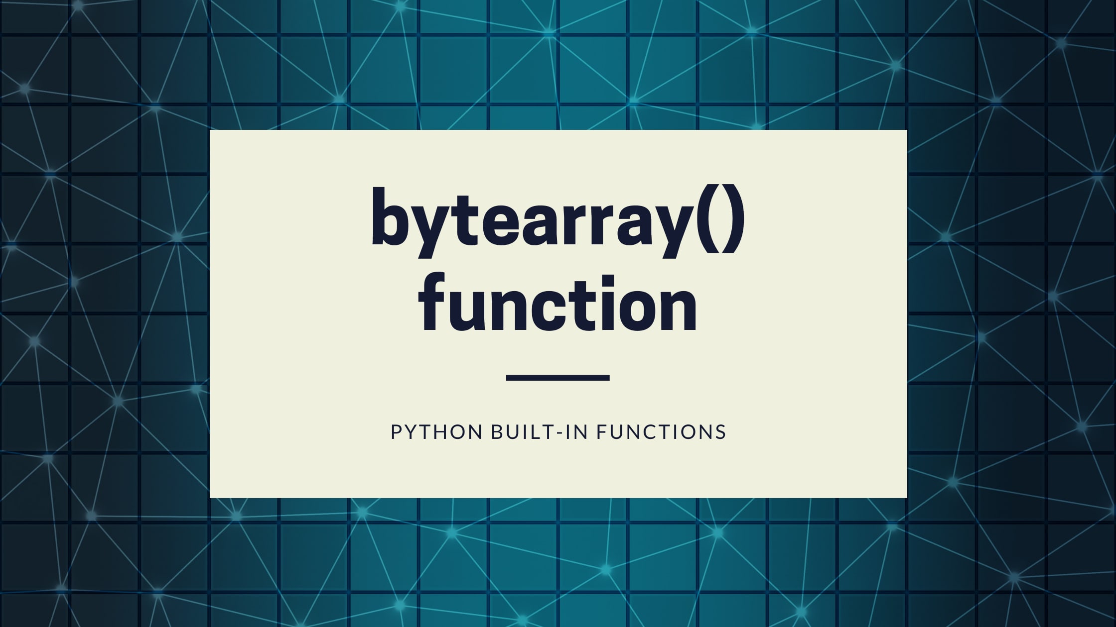 bytearray-function-in-python