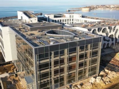 Экскаватор на пасторальном фоне Севастополя