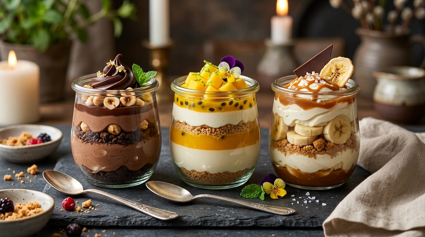 Receta de Postres en Vaso Rápidos: Cheesecake de Limón en 10 Minutos preparada paso a paso — fotografía editorial de RecetaDolce