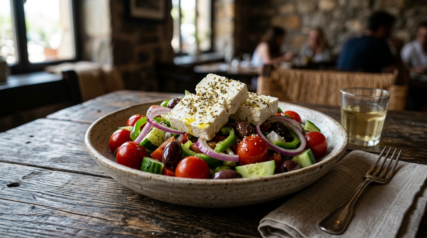 Ensalada Griega Auténtica (Horiatiki): La Receta Original sin Lechuga