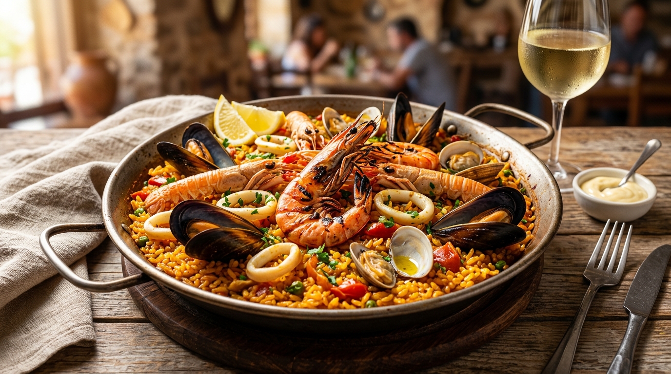 Paella de Marisco Clásica: Receta Tradicional y Trucos para el Socarrat - Una receta deliciosa de RecetaGenial.com