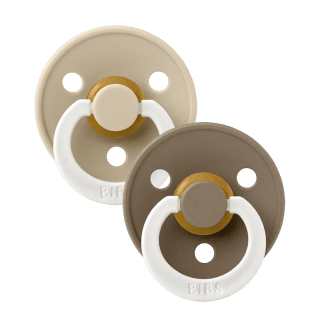 BIBS Lot de 2 sucettes en Latex Dark Oak Glow / vanilla Glow size 1
