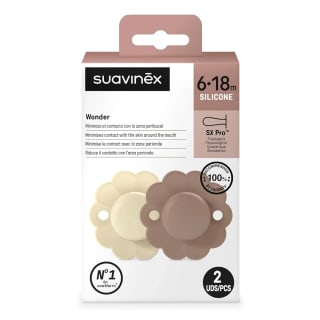 Suavinex Pack de 2 Sucettes Physiologique 0-6 - Gray & Umber