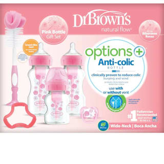Dr. Brown’s Options+ Anti-colic Bottle Giftset | Biberon à col large rose