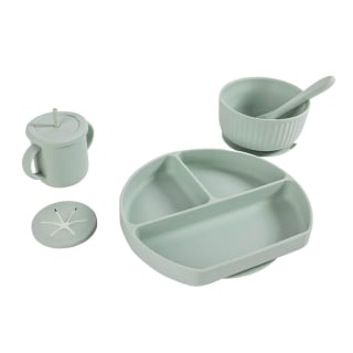 Eurekakids Ensemble de vaisselle bébé en silicone – 7 pièces