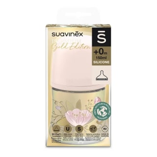 Suavinex Biberon Premium en Polyamide avec Tétine Physiologique 150ml - Floral Rose