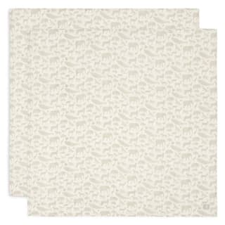 Jollein Lange gaze de Coton large 115x115cm Animals Nougat (2pack)