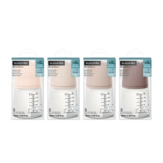 Suavinex Biberon anti-colique ZERØ.ZERØ™ 180 ml débit lent (S) +0 mois