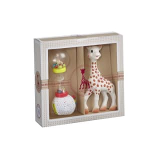 Coffret naissance prêt à offrir Sophie la girafe et Hochet Soft Maracas