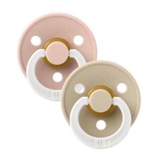 Bibs tétines pack de 2 sucettes latex blush glow / vanilla glow size 1