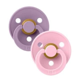 BIBS Lot de 2 sucettes lavender baby/pink Taille 1