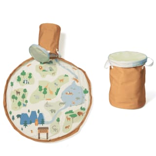 Play&go tapis de jeu & panier à jouets zoo